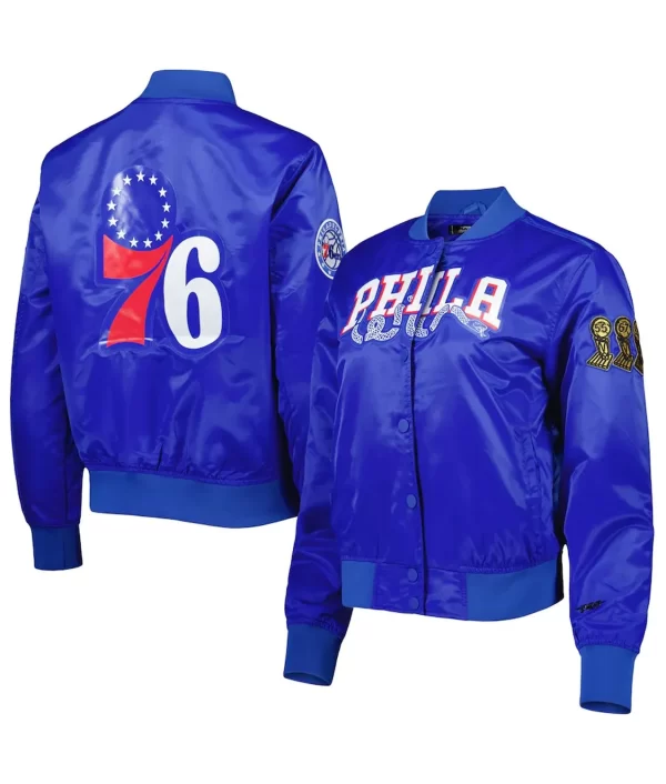 Classics Philadelphia 76ers Royal Satin Jacket