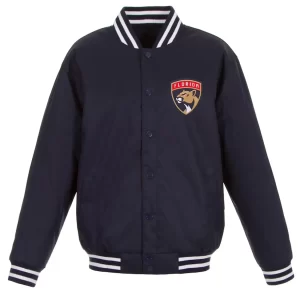 Florida Panthers Front Hit Poly Twill Navy Blue Jacket