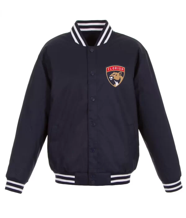 Florida Panthers Front Hit Poly Twill Navy Blue Jacket