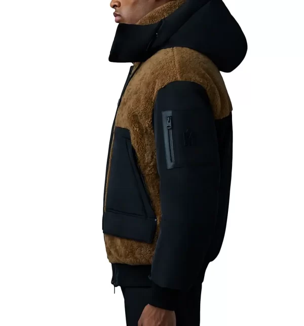 Hooded Shearling Down Jacket