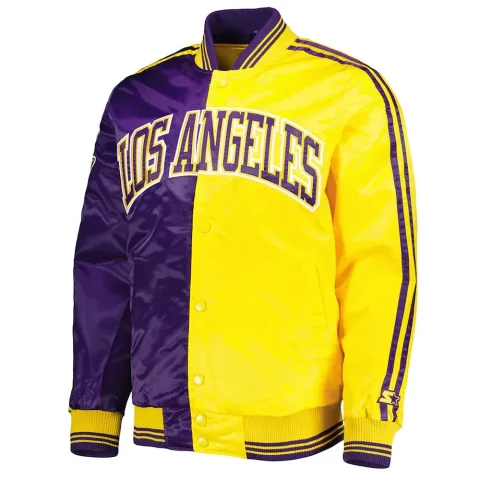 Los Angeles Lakers Fast Break Purple & Gold Satin Jacket
