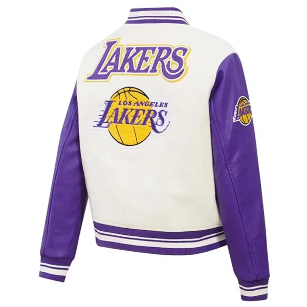 Los Angeles Lakers Varsity Full-Zip Wool Leather Jacket