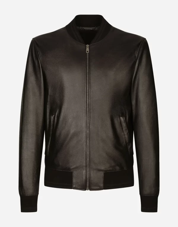 Men’s Casual Bomber Real Leather Jacket