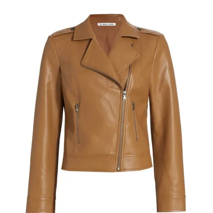 Moto Faux Brown Leather Jacket