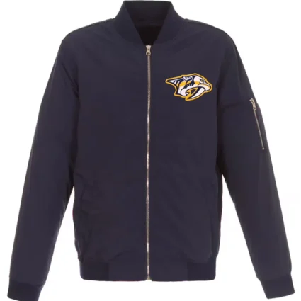Nashville Predators Navy Lightweight Nylon Bomber Jacket