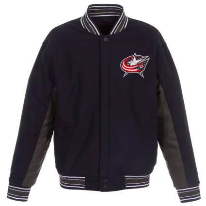 Navy/Charcoal Columbus Blue Jackets Wool Poly-Twill Accent Jacket