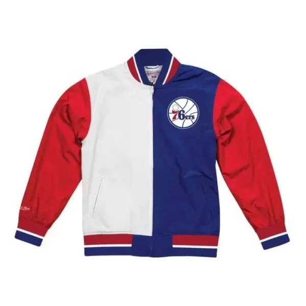 Philadelphia 76ers Warm Up Satin Fabric Jacket