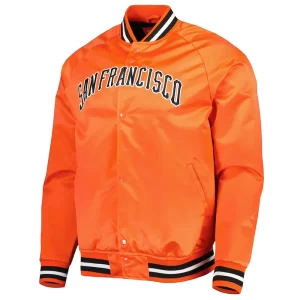 San Francisco Giants Orange Satin Raglan Full-Snap Jacket