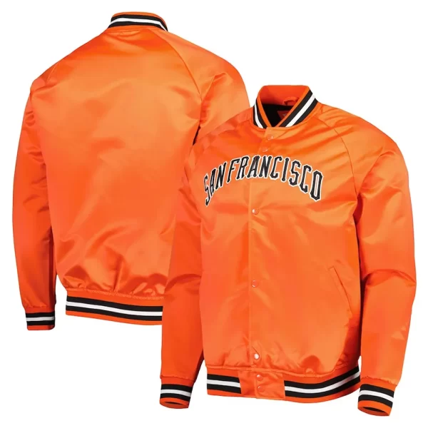 San Francisco Giants Satin Orange Raglan Full-Snap Jacket