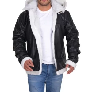 Shearling Black Faux Leather Jacket