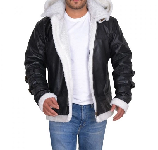 Shearling Black Faux Leather Jacket
