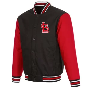 St. Louis Cardinals Black and Red Poly-Twill Jacket