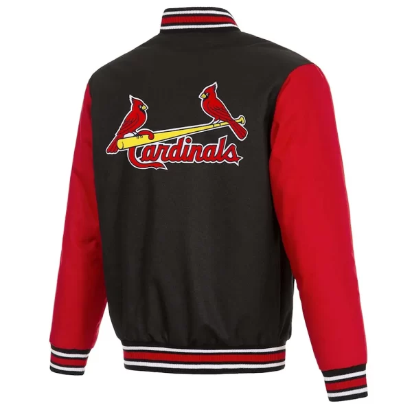 St. Louis Cardinals Poly-Twill Full-Snap Black/Red Jacket