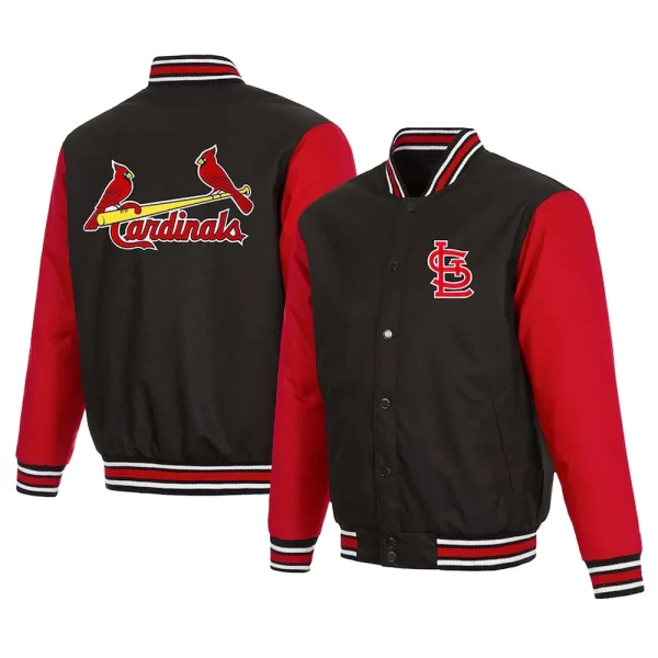 St. Louis Cardinals Red and Black Poly-Twill Jacket