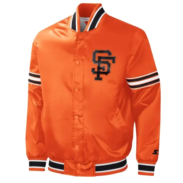 Starter Slider San Francisco Giants Satin Full-Snap Orange Jacket