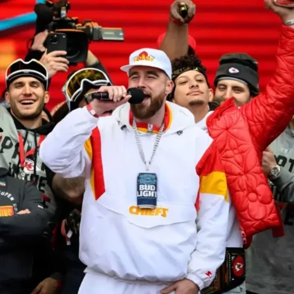 Travis Kelce Super Bowl Parade Polyester Jacket