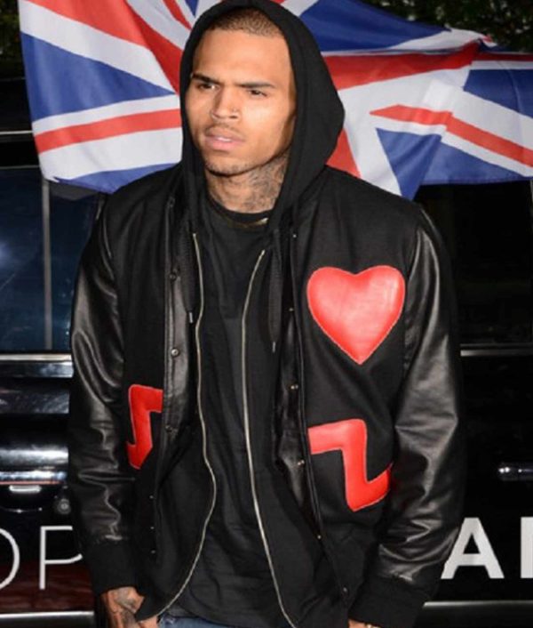 Valentine’s Chris Brown Bomber Wool Jacket