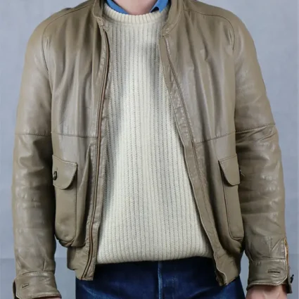 Vera Pelle Leather Olive Green Jacket