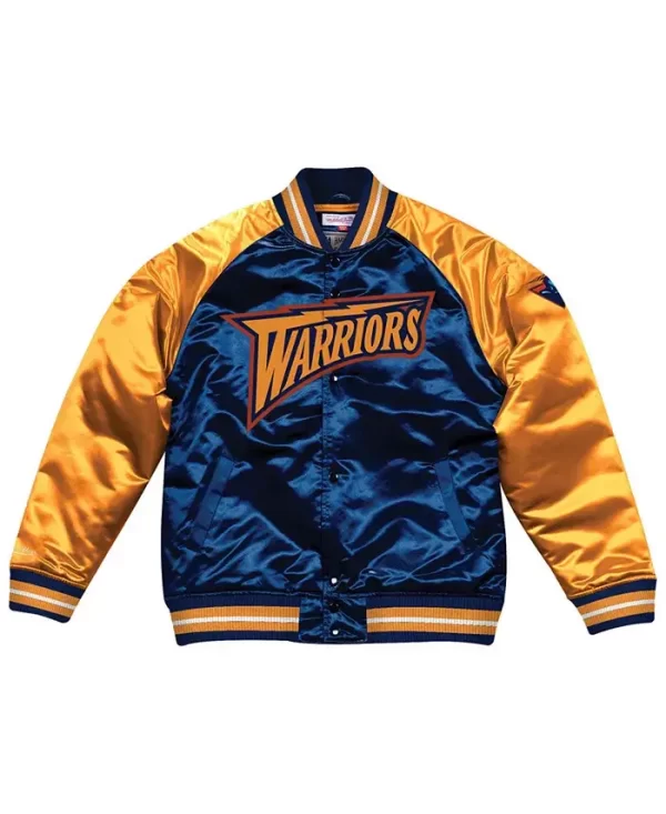 Warriors Blue And Gold Satin Fabric Jacket