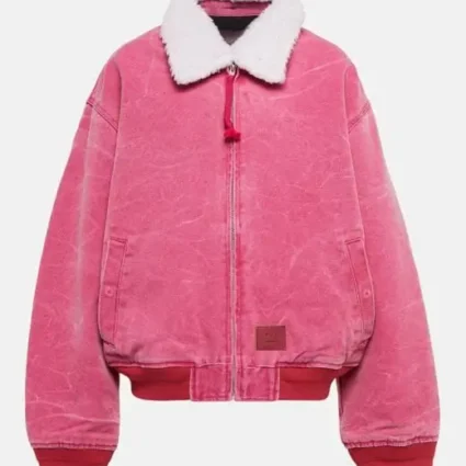 Women’s Distressed Pink Denim Jacket