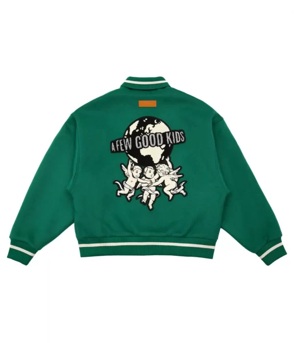 A Few Good Kids Varsity Wool Logo Green Jacket