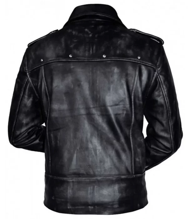 Aaron Paul A Long Way Down JJ Black Leather Jacket