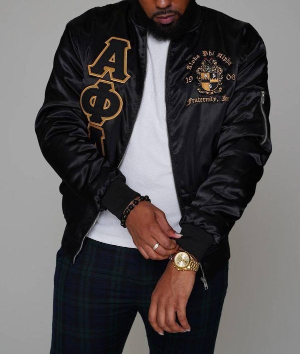 Alpha Phi Alpha Bomber Satin Jacket