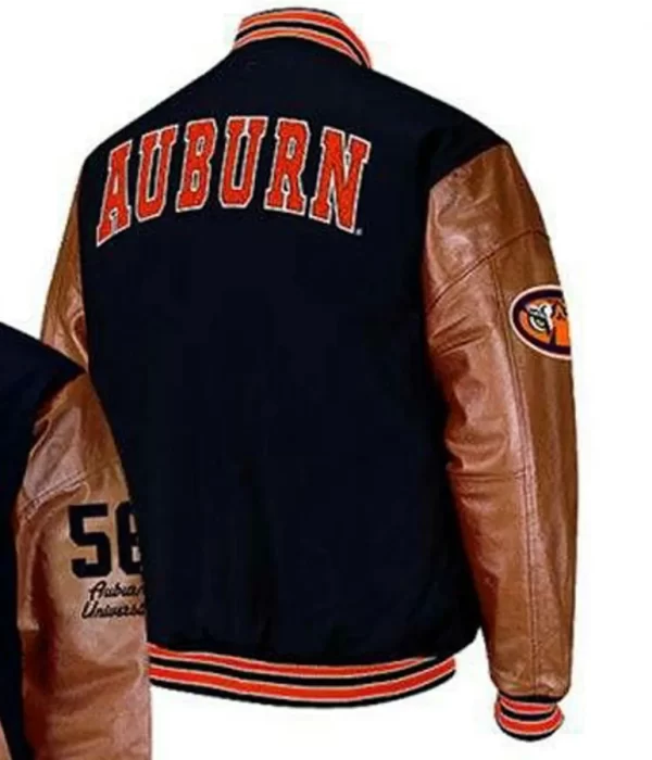 Auburn Brown and Black 58 Letterman Varsity Jacket