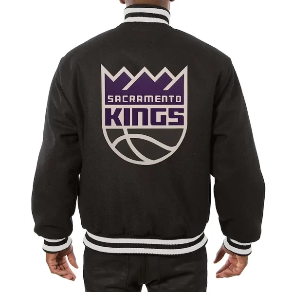 Black Sacramento Kings Varsity Full-Snap Wool Jacket