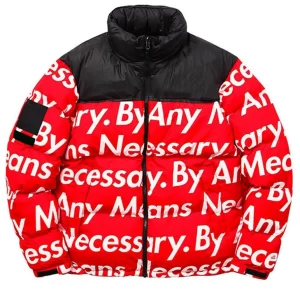 By Any Means Necessary Puffer Red Jacket