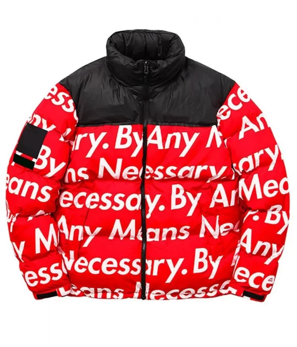 By Any Means Necessary Puffer Red Jacket