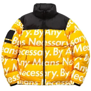 By Any Means Necessary Puffer Yellow Jacket