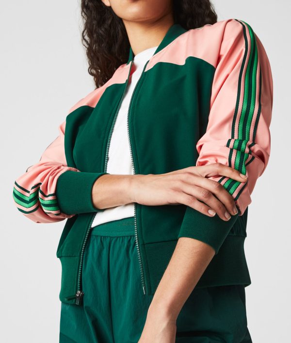 Camille Pham Run the Burbs Bomber Pink & Green Jacket