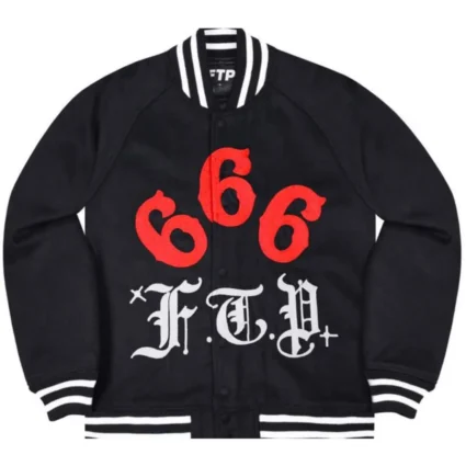 FTP Gino 666 Wool Letterman Black Jacket
