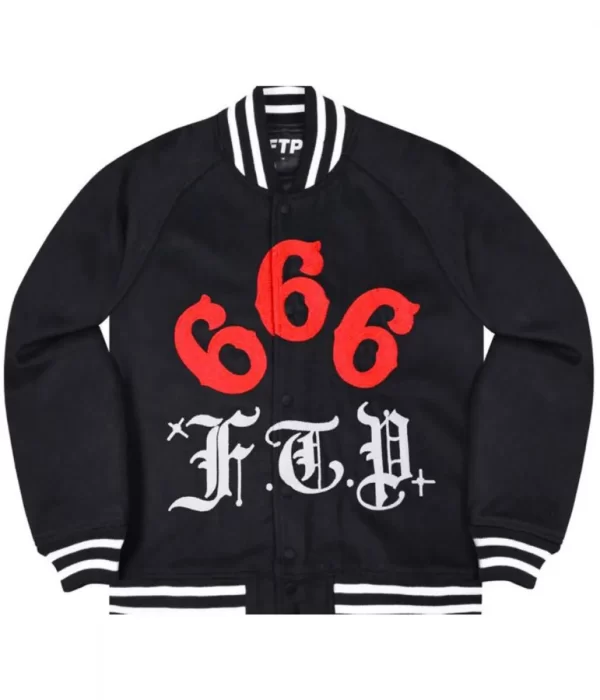 FTP Gino 666 Wool Letterman Black Jacket