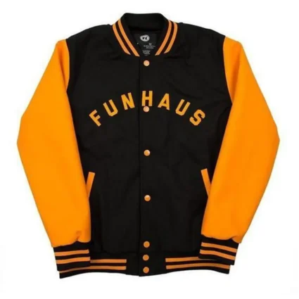 Funhaus Black and Orange Wool Jacket