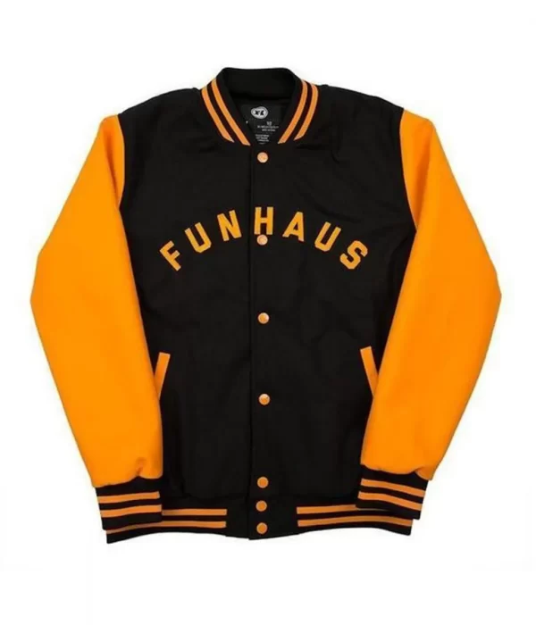 Funhaus Black and Orange Wool Jacket