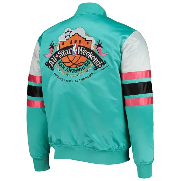 Hardwood Classics All-Star NBA Weekend 1996 Satin Teal Green Jacket