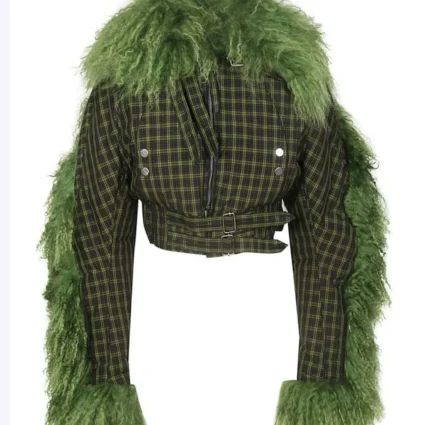 Jodie Comer Killing Eve Season 03 Fur Cropped Jacket