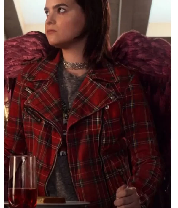 Lucifer Brianna Hildebrand Plaid Biker Jackets