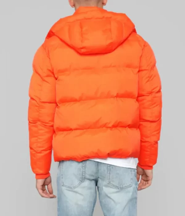 Orange Classic Puffer Hooded Jacket