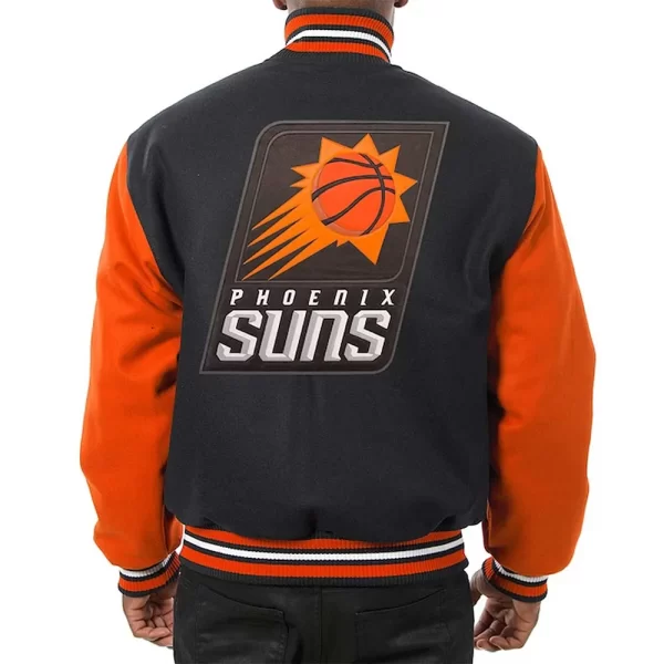 Phoenix Suns Domestic Two-Tone Varsity Black & Orange Wool Jacket