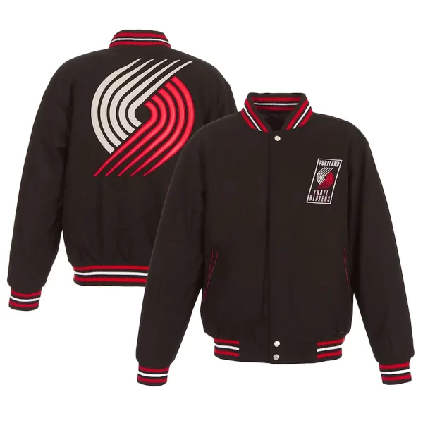 Portland Trail Blazers Two-Hit Varsity Black Jacket