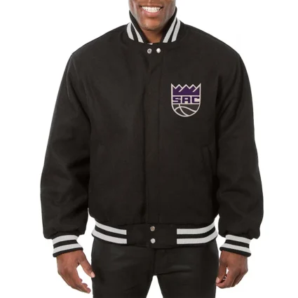 Sacramento Kings Black All Varsity Wool Jacket