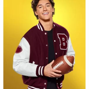 Saved by the Bell Belmont Cameli Maroon and White Letterman Jacket