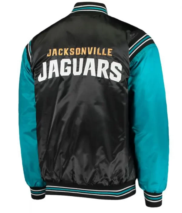 Starter Jacksonville Jaguars Black and Blue Varsity Satin Jacket