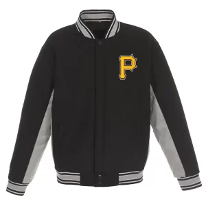 Accent Pittsburgh Pirates Black & Gray Varsity Wool Jacket