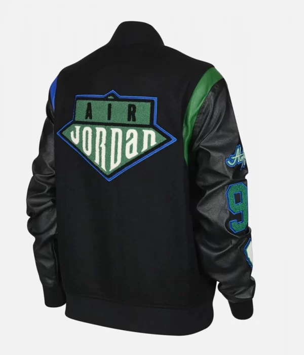 Air Jordan Aleali May Black Letterman Varsity Jacket