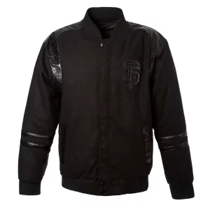 Alligator San Francisco Giants Logo Embroidered Black Wool Jacket