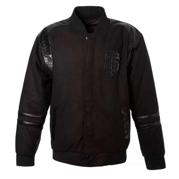 Alligator San Francisco Giants Logo Embroidered Black Wool Jacket